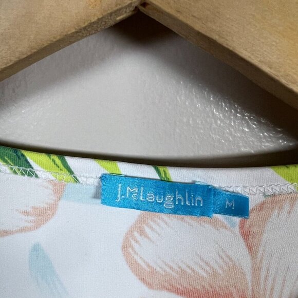 J.Mclaughlin Catalina Cloth Top Size Medium Tropical Travel Work Stretch - Picture 3 of 9